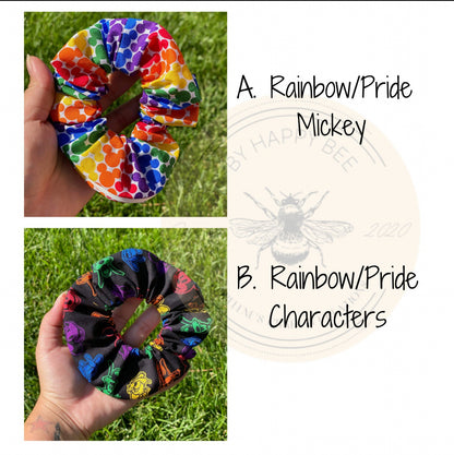 Rainbow mouse Zipper Scrunchies