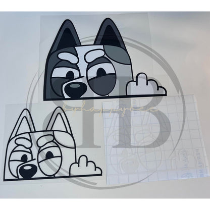 Grey Dog Car Decal / Car Decal / Decal /